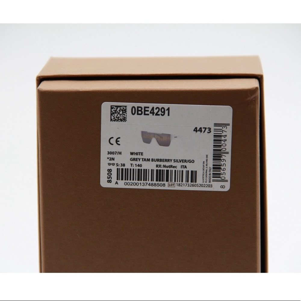 NEW BURBERRY BE4291 3007/H UNISEX SHIELD SUNGLASSES BURBERRY BE4291 WHITE - Picture 13 of 13